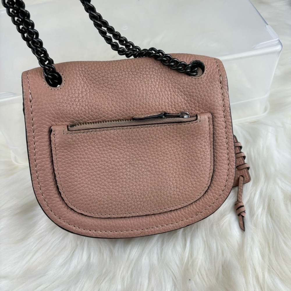 COACH SMALL SHADOW IN PEBBLE LEATHER CROSSBODY BAG PALE PINK COLOR - Picture 8 of 14